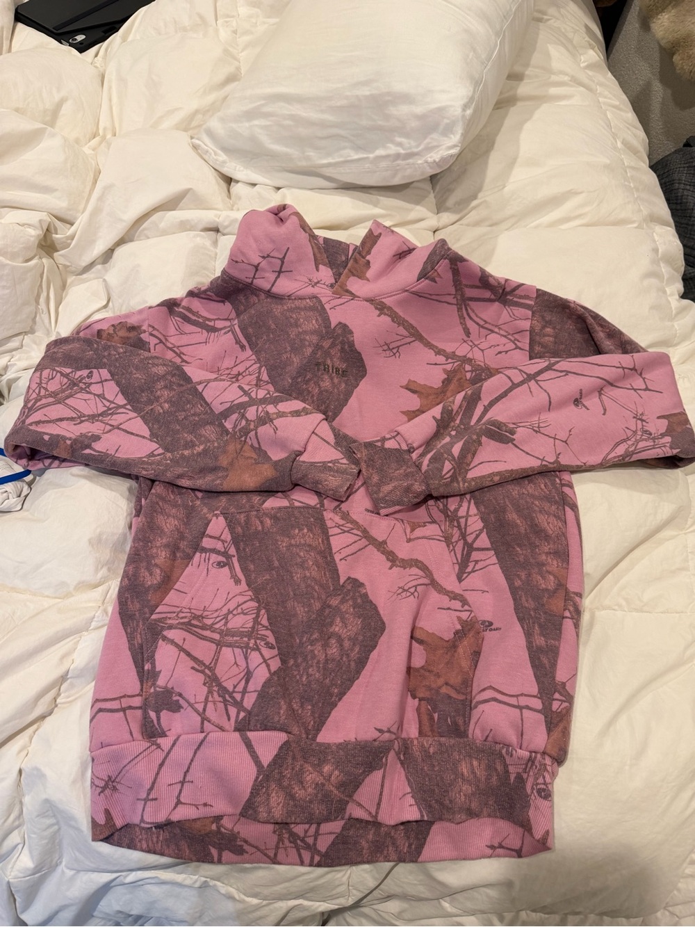Pink Camo Hoodie Sweatshirt - Women's Cozy Pullover